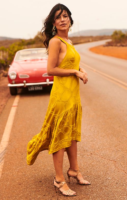 Vestido Tricot Midy Flores Jacar docedecoco Vestido Tricot Midy Flores Jacar docedecoco